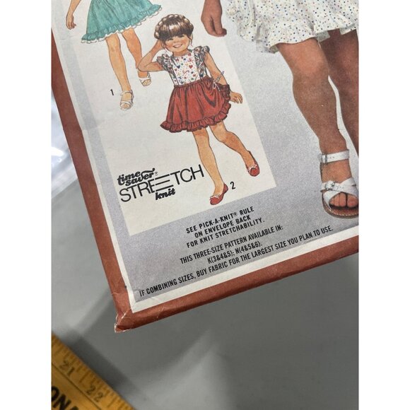 80s Simplicity 5909 Sewing Pattern Size 4-5-6 Kids Skirt Pullover Top UNCUT - Picture 5 of 6